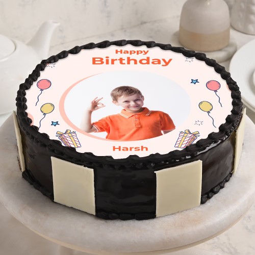 Birthday Boy Chocolate Photo Cake