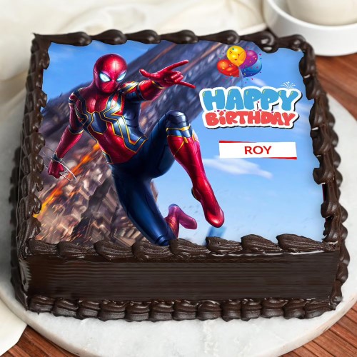 Blissful Spiderman Photo Cake